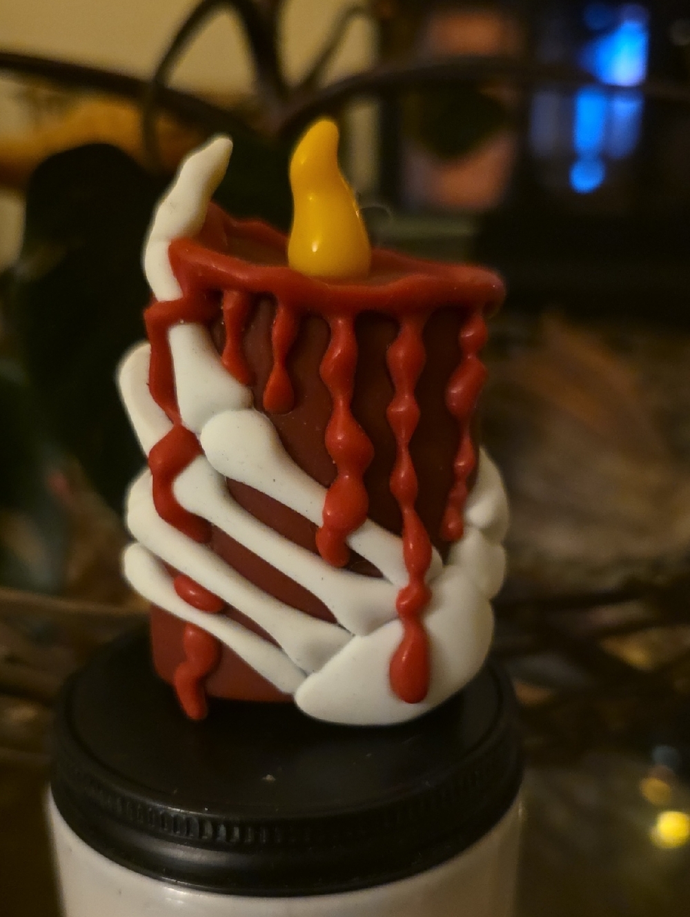 Bath & Body Works Halloween Skeleton Candle Hand PocketBac Holder Light Up Song